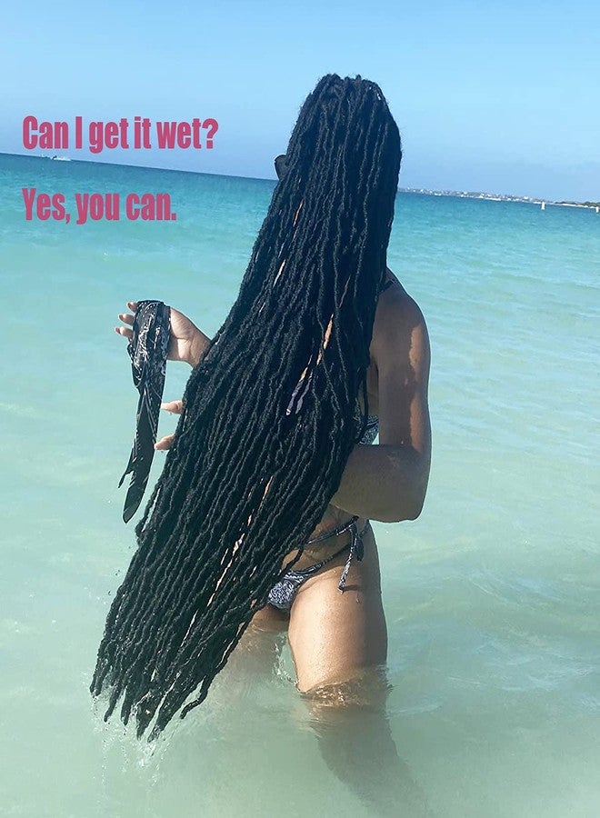 ديزاير4 هير ضفائر شعر كروشيه ناعمة بطول 36 بوصة، 7 عبوات، خصلات كاملة، بدون وصلات طويلة إضافية، ضفائر شعر صناعية خفيفة الوزن للغاية، ضفائر شعر كروشيه للنساء ذوات البشرة السمراء (36 بوصة، 7 عبوات، 1b) - Image 5